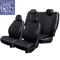 Чехлы Премиум Экокожа Байрон Ромб на Nissan Sentra 7 (B17) 2012-2017 г.в.